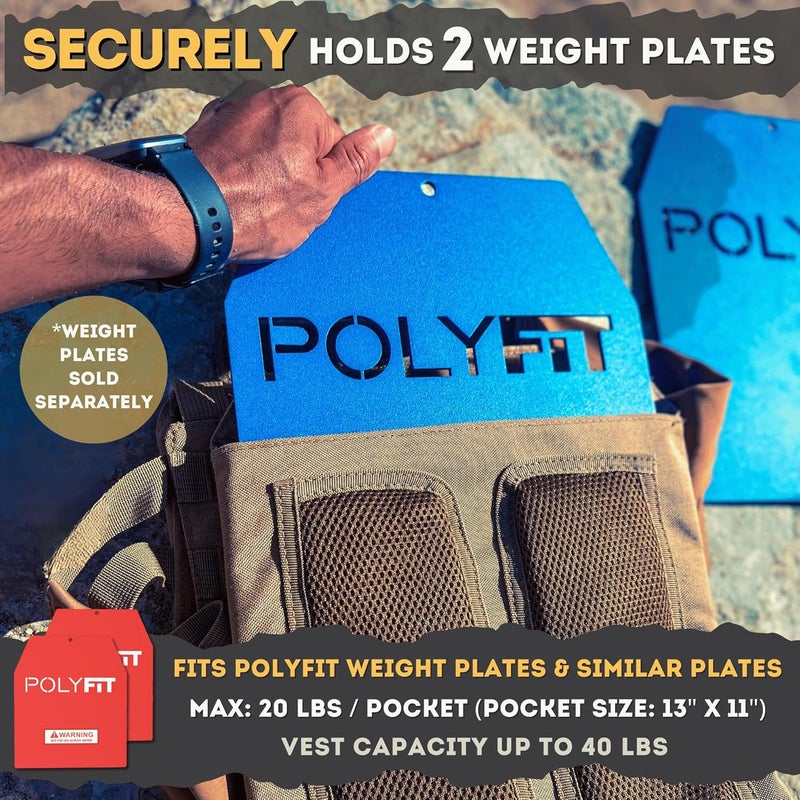 Polyfit (Fortify) Weighted Vest for Strength and Endurance Training, Rucking, Fitness Workouts, Running, WODs - Image 3